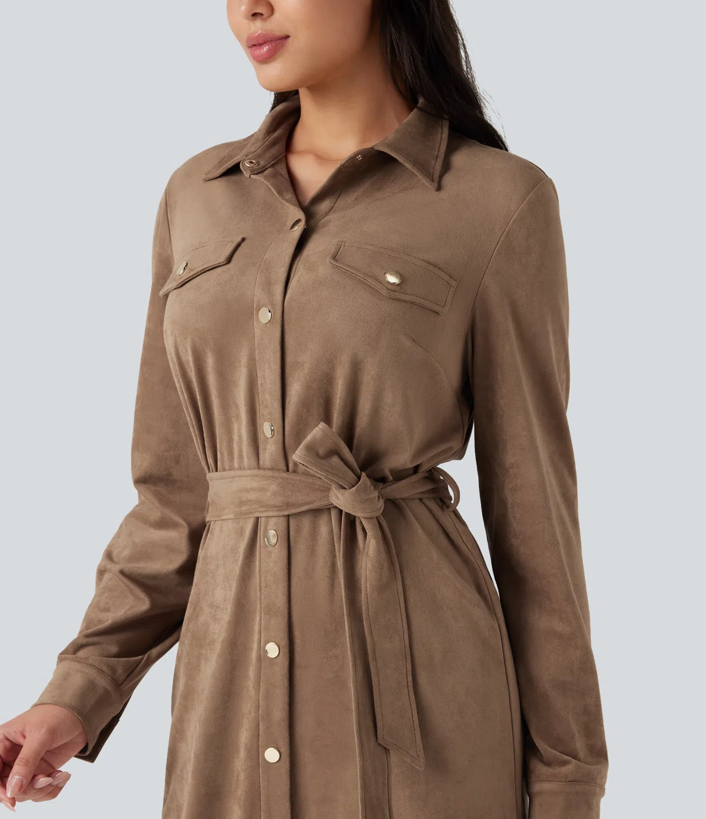 Vestido Ante Manga Larga