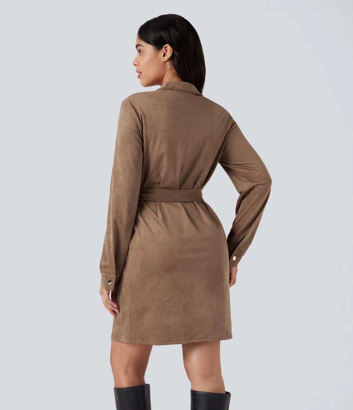 Vestido Ante Manga Larga