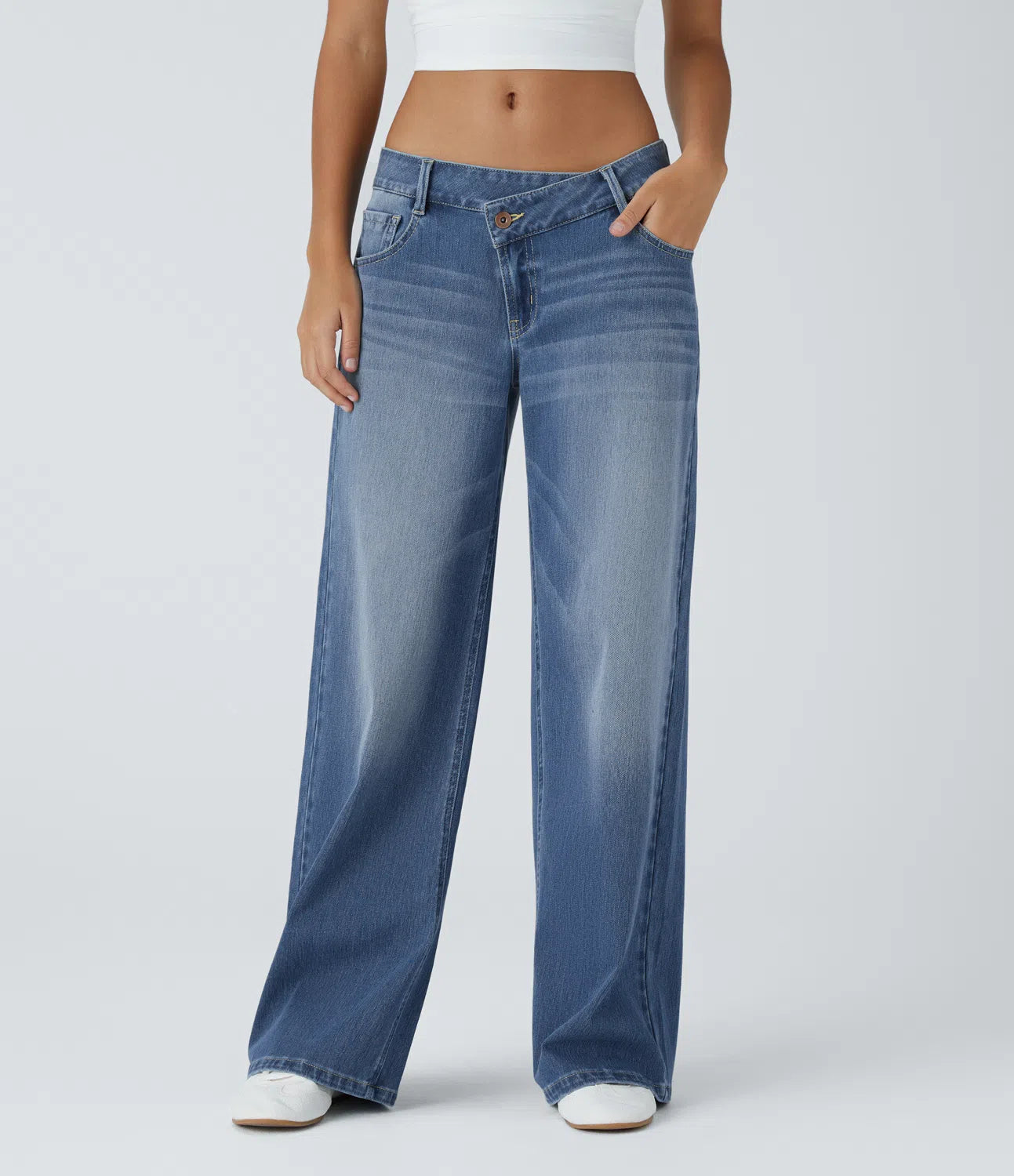 Jeans Desgastados Corte Holgado