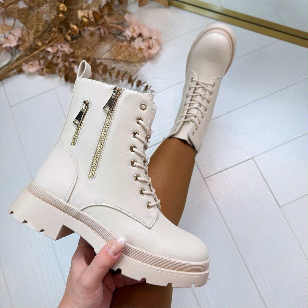 Botas Combat de Cuero PU