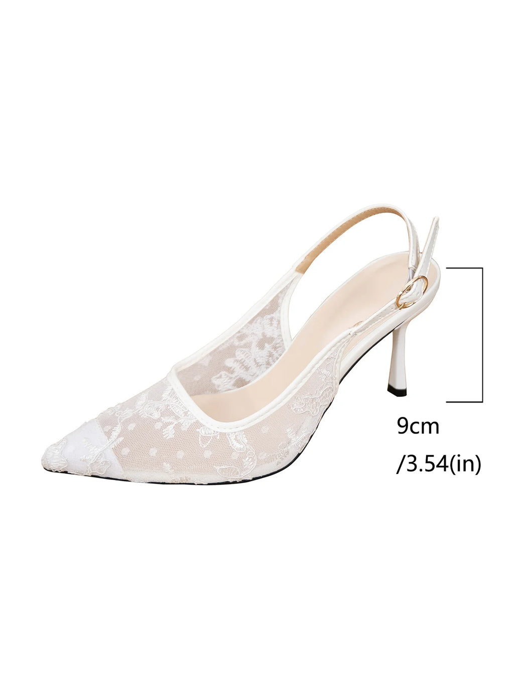 Tacones Slingback de Encaje
