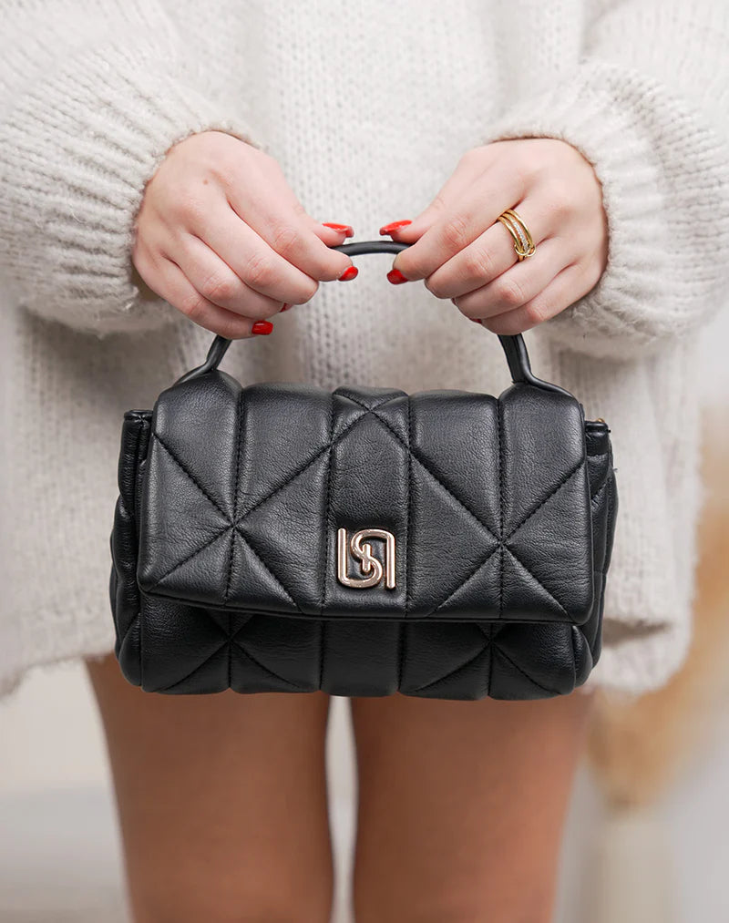 Mini Bolso Acolchado Top Handle con Cierre Metálico