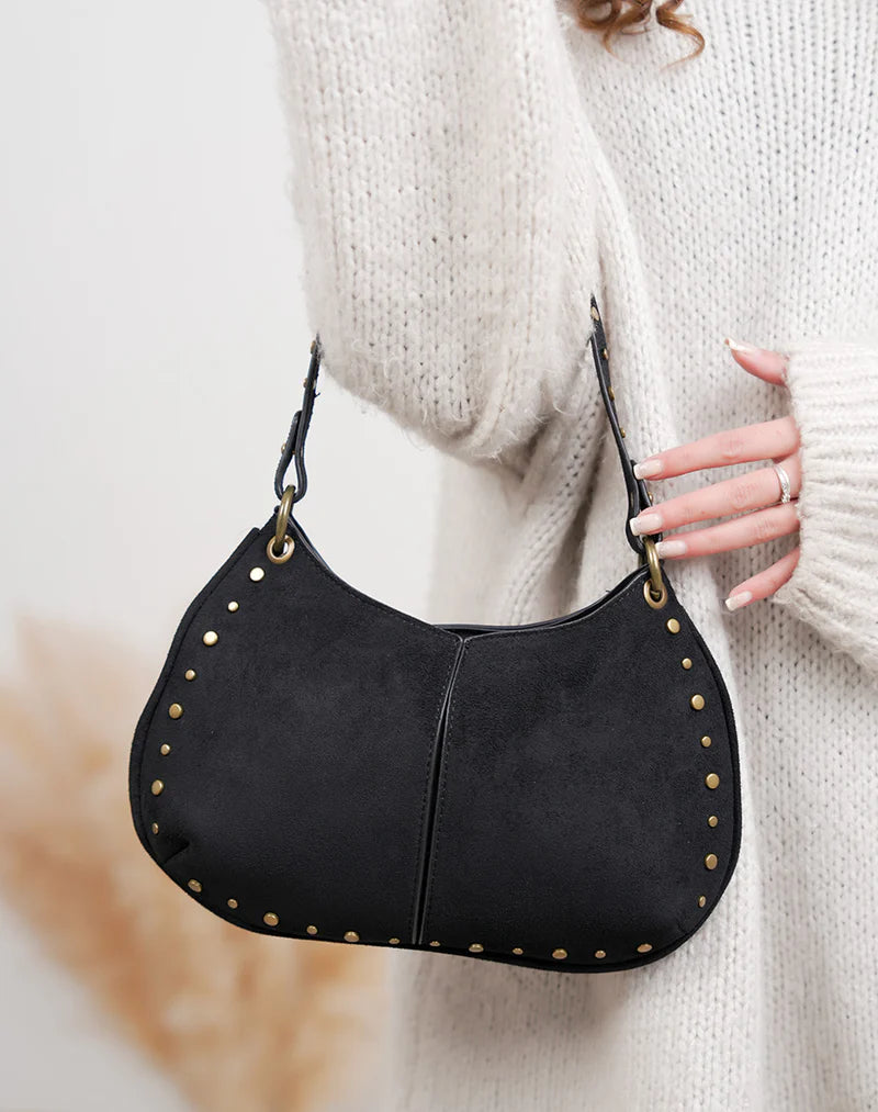 Bolso Shoulder Bag con Tachas Doradas