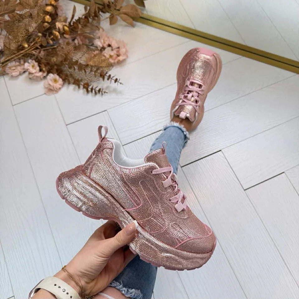 Sneakers Chunky con Glitter Brillos
