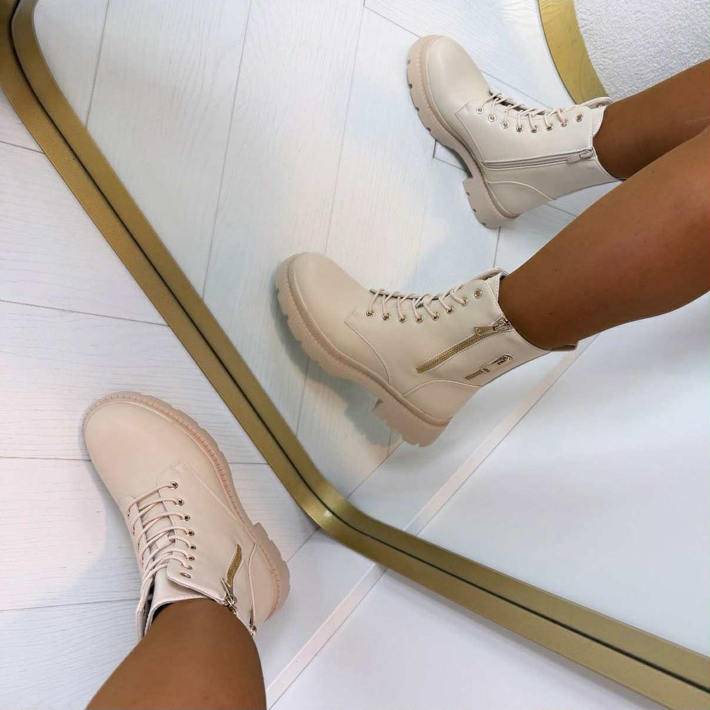 Botas Combat de Cuero PU