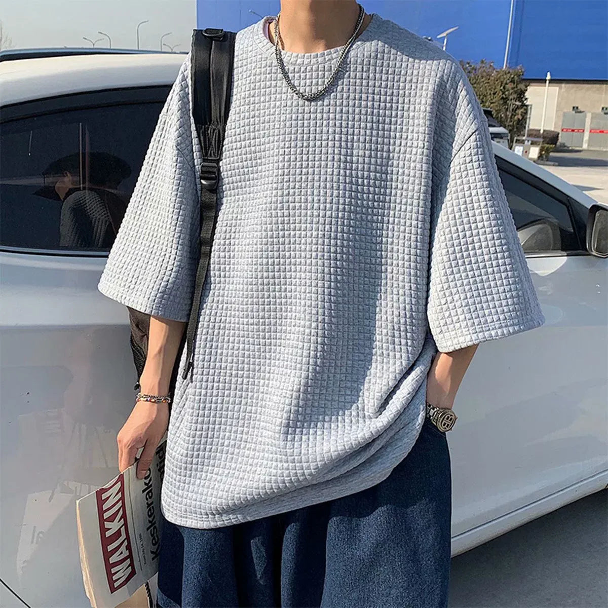 Camiseta Waffle Oversize